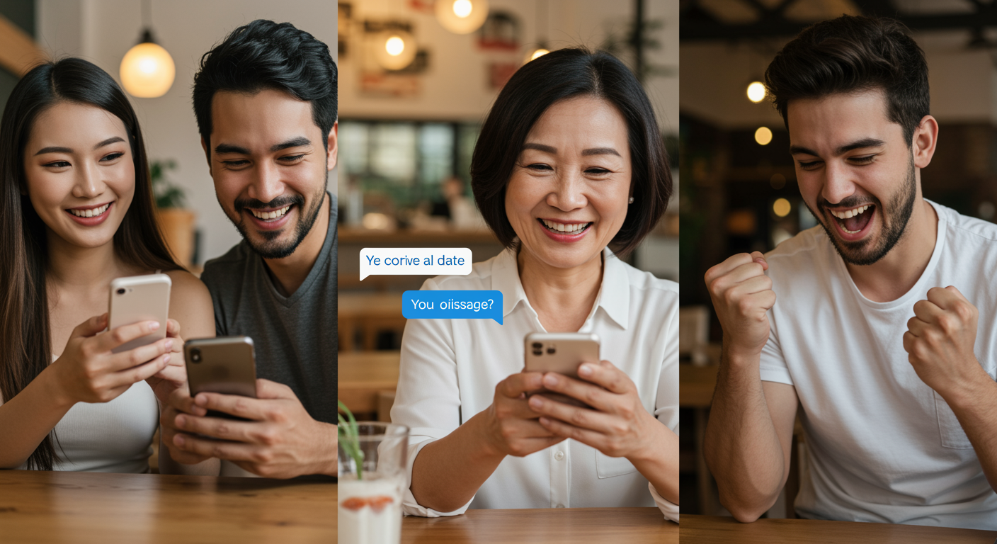 Dating app conversation illustration